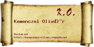 Kemenczei Olivér névjegykártya