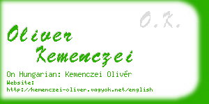 oliver kemenczei business card