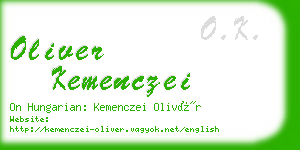 oliver kemenczei business card